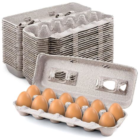 MT Products Blank Natural Pulp Egg Cartons Holds Up to Twelve Eggs - 1 ...