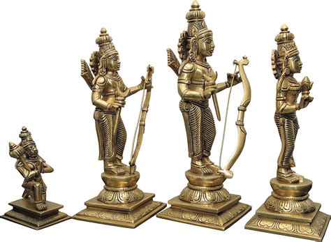 Buy BHARAT HAAT Set of Ram Laxman Sita Hanuman (Ram Darbar) Brass ...