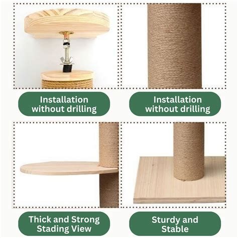 Wooden Ceiling Cat Condo - White (240cm - 260cm Heights)