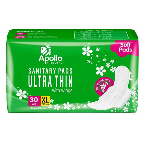 Apollo Pharmacy Ultrathin Sanitary Pads XL with Wings, 30 Count Price ...