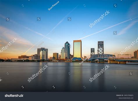Jacksonville Florida Usa Skyline On River Stock Photo 2451705821 ...