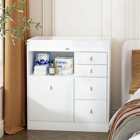 Amazon.com : Storkcraft Modern Nursery Changing Table Dresser (White ...