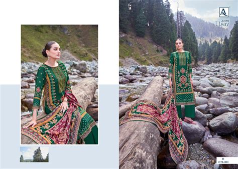 ALOK SUITS UTSAV DIGITAL PRINT WOOLEN PASHMINA WITH FANCY EMBROIDERY ...