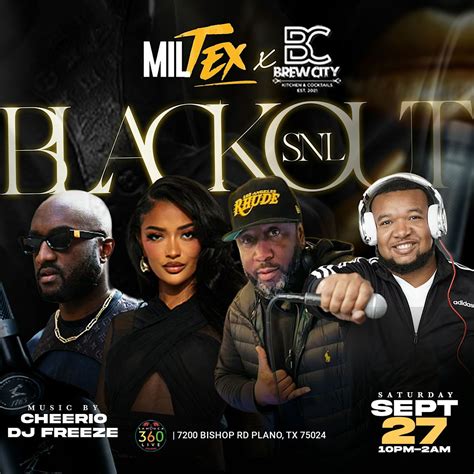 THE BLACKOUT ( MILTEX WEEKEND ) ** Sept 27th at Sambuca Plano ...