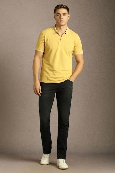 Louis Philippe Jeans Slim Fit Jeans, Men Black Light Slim Fit Jeans for ...