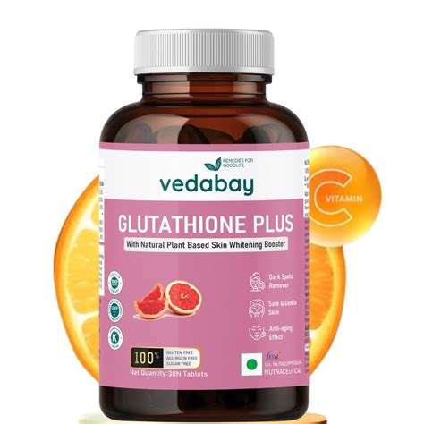 Vedabay Glutathione Plus Tablets with Vitamin C, Biotin & Citrus ...
