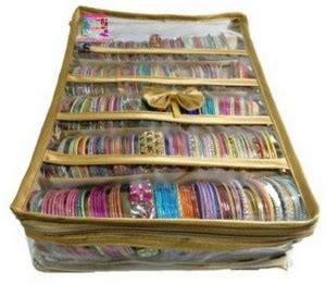 atorakushon 5 Rods Bangle box Jewellery Organiser Pouches Storage Case ...