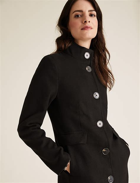 Buy Funnel Neck Coat at Marks & Spencer