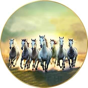 Seven Horses Vastu Painting, Big Large Size 7 horse Painting | Golden ...