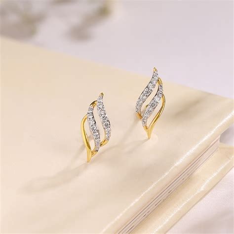 Timeless Swirl Gold & Diamond Stud Earrings