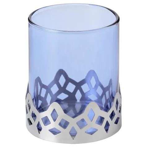 IKEA GOKVALLA Tealight holder, glass/silver-colour | IKEA Candle ...