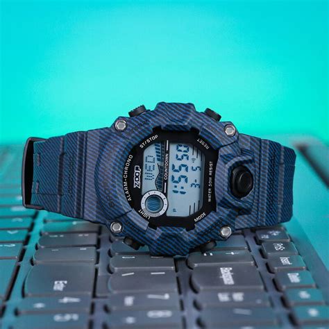 Buy Online Zoop Digital Watch with Digital Dial & Striped Blue Strap ...