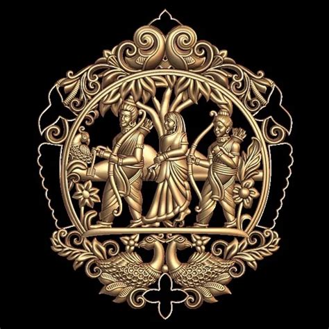 Exquisite Ram Laxman & Sita 3D Model Pendant | Divine Artwork