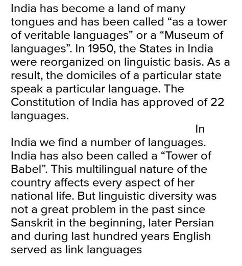 write a short note on linguistic diversity of india - Brainly.in