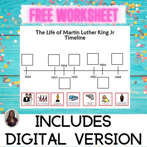 Martin Luther King Jr Timeline Worksheet
