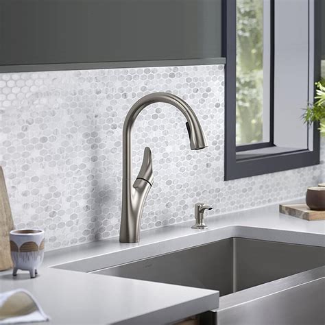 Kohler Emile 26448IN-4-VS Metal Pull-Down Sprayer Kitchen Faucet, Sweep ...