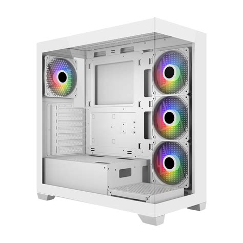 FSP M340 Tempered Glass ATX Mid Tower Gaming Case -White