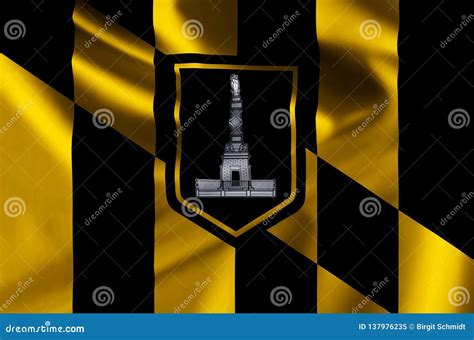 Baltimore City Realistic Flag Illustration. Stock Illustration ...