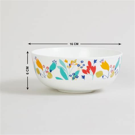 Buy Mandarin Bohemian Rhapsody White Floral Printed Bone China Cereal ...