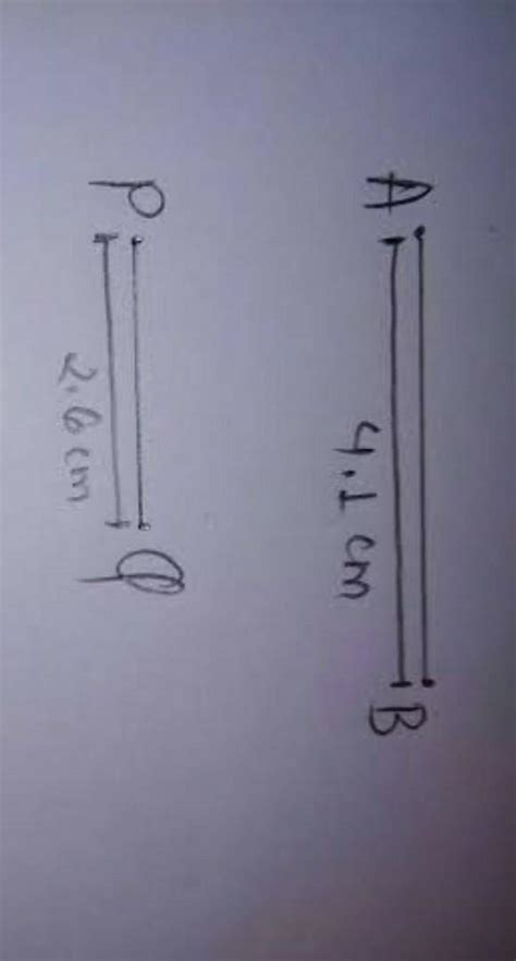Draw the line segment ab=4.1 cm and cd =2.6 cm now contruct the ...