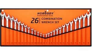 HORUSDY 26-Piece Combination Wrench Set with Roll-up Pouch, wrench set ...