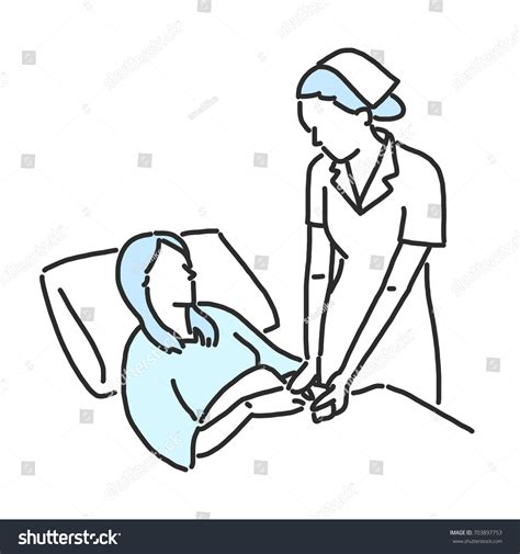 Nurse Line Drawing Hand Drawn Vector: เวกเตอร์สต็อก (ปลอดค่าลิขสิทธิ์ ...