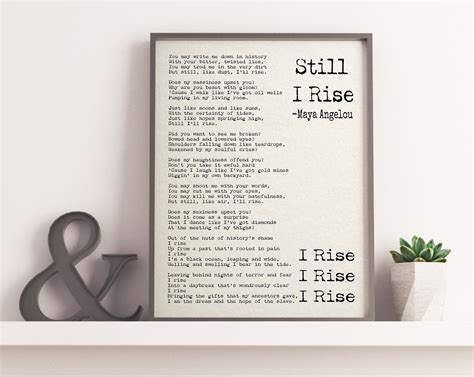 Still I Rise by Maya Angelou, Printable Poetry, Poetry Wall Art ...