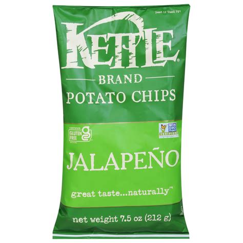 Kettle Brand Jalapeno Kettle Chips | 7.5 oz Bag | Case of 12 | Spicy ...