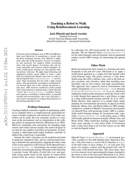 Reinforcement Learning Walking Robot 的图像结果