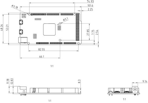 Image result for Arduino Due Dimensions