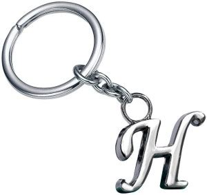 Close2deal Alphabet Letter H Metal Keychain Keyring Silver H letter Key ...