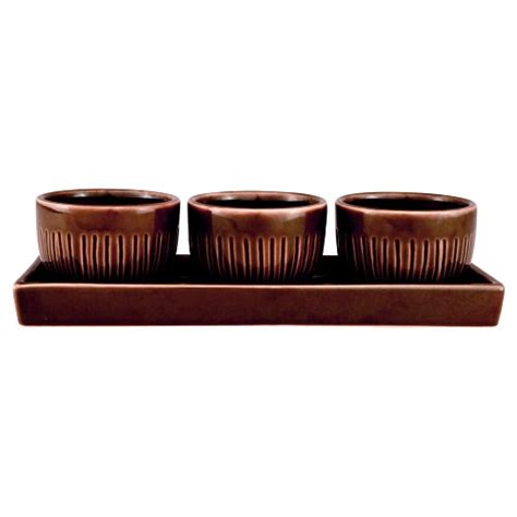 Buy Zak Designs Savannah Brown 4-piece Condiment Bowl Set Online at Low ...