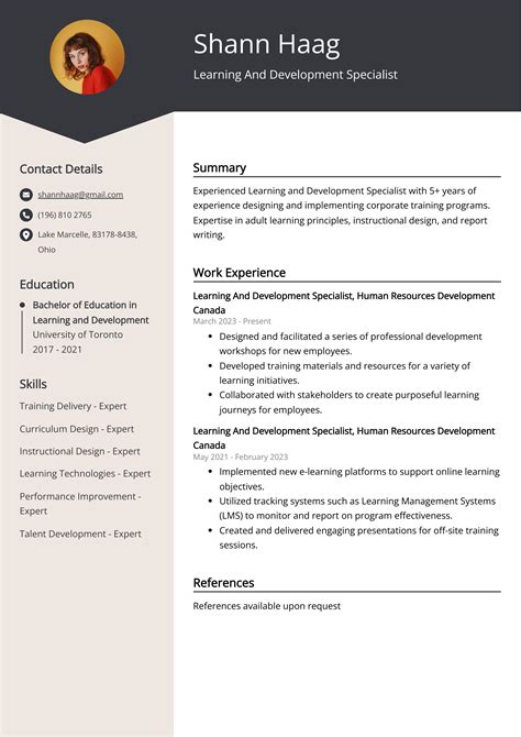 Learning And Development Specialist CV: Job Description, Sample & Guide