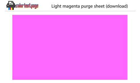 Light Magenta Purge Sheet (PDF) | Color Test Page