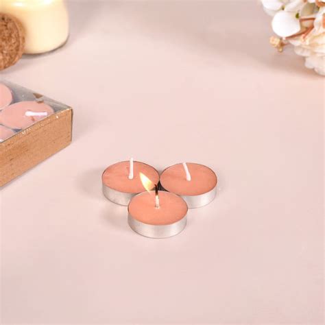 Blush Peach Festive Tealight Candles Set Of 50 Online - Premium Candle ...