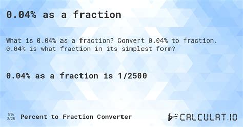 0.04% as a fraction - Calculatio