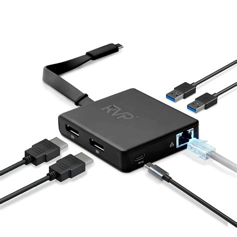 RVP+ USB C Docking Station Dual Monitor, 6-in-1, 100W Laptop-Charging ...