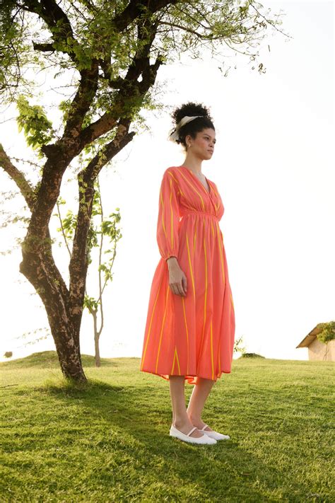 Orange & Yellow Stripes - Cosmo | Raas Life | Kikli India