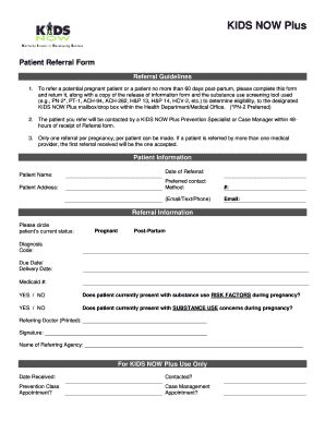 Fillable Online chfs ky Employee referral form. KIDS NOW Plus Fax Email ...