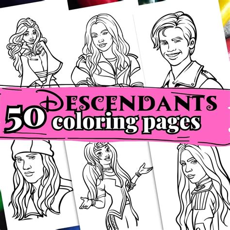 Descendants 4 Coloring Pages Red Disney