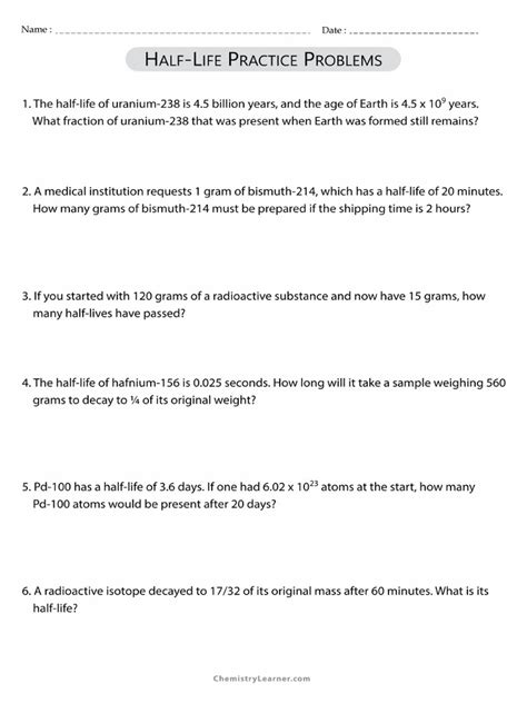 Image result for Solving Half-Life Problems