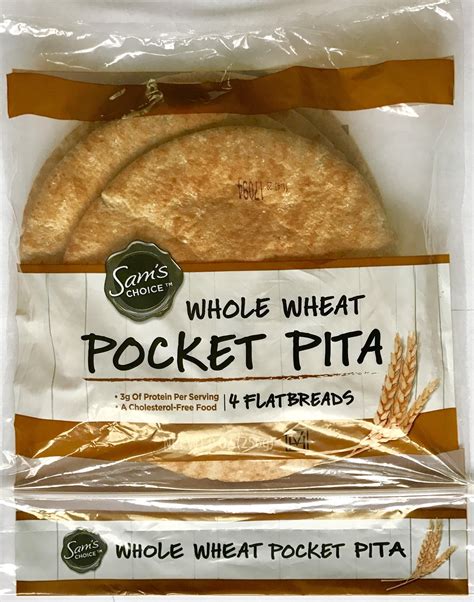 Sam's Choice Whole Wheat Pocket Pita, 9 oz, 4 Count - Walmart.com ...