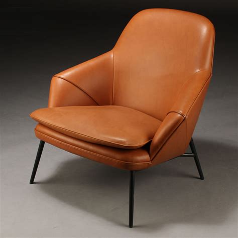北欧轻奢真皮休闲老虎椅 后现代椅子设计师客厅懒人高背单人沙发