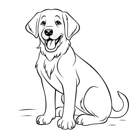Premium Photo | Hand drawn dog outline illustration coloring page of ...