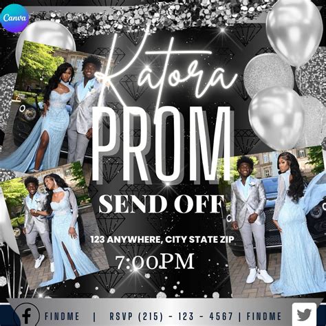 Personalize Prom Send off Flyer, Invitation, Text Invite - Editable - Etsy