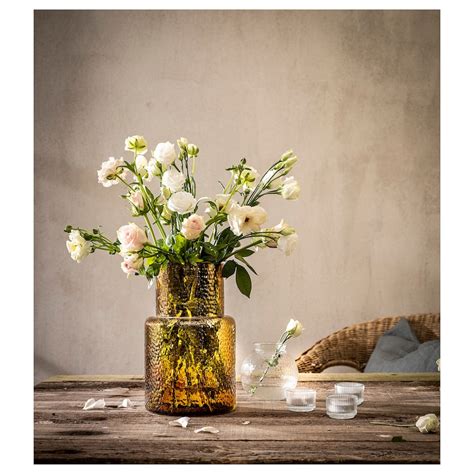 KONSTFULL vase, patterned/brown, 26 cm (10 ¼") - IKEA