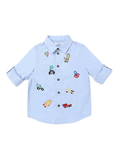 Buy Pure Cotton Embroidered Spread Collar Shirt at Marks & Spencer