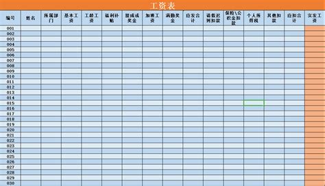工资表模板 正规工资表_最简单的工资表模板