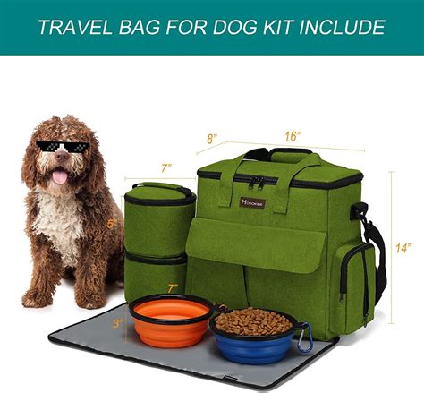 Dog Travel Bag Kit for Weekend Away Set - Pet Travel Bag and Dog ...