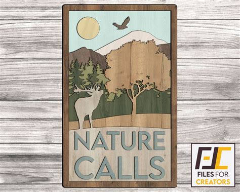 Buy Nature Calls SVG, DXF Files for Glowforge and Other Machines. Cnc ...